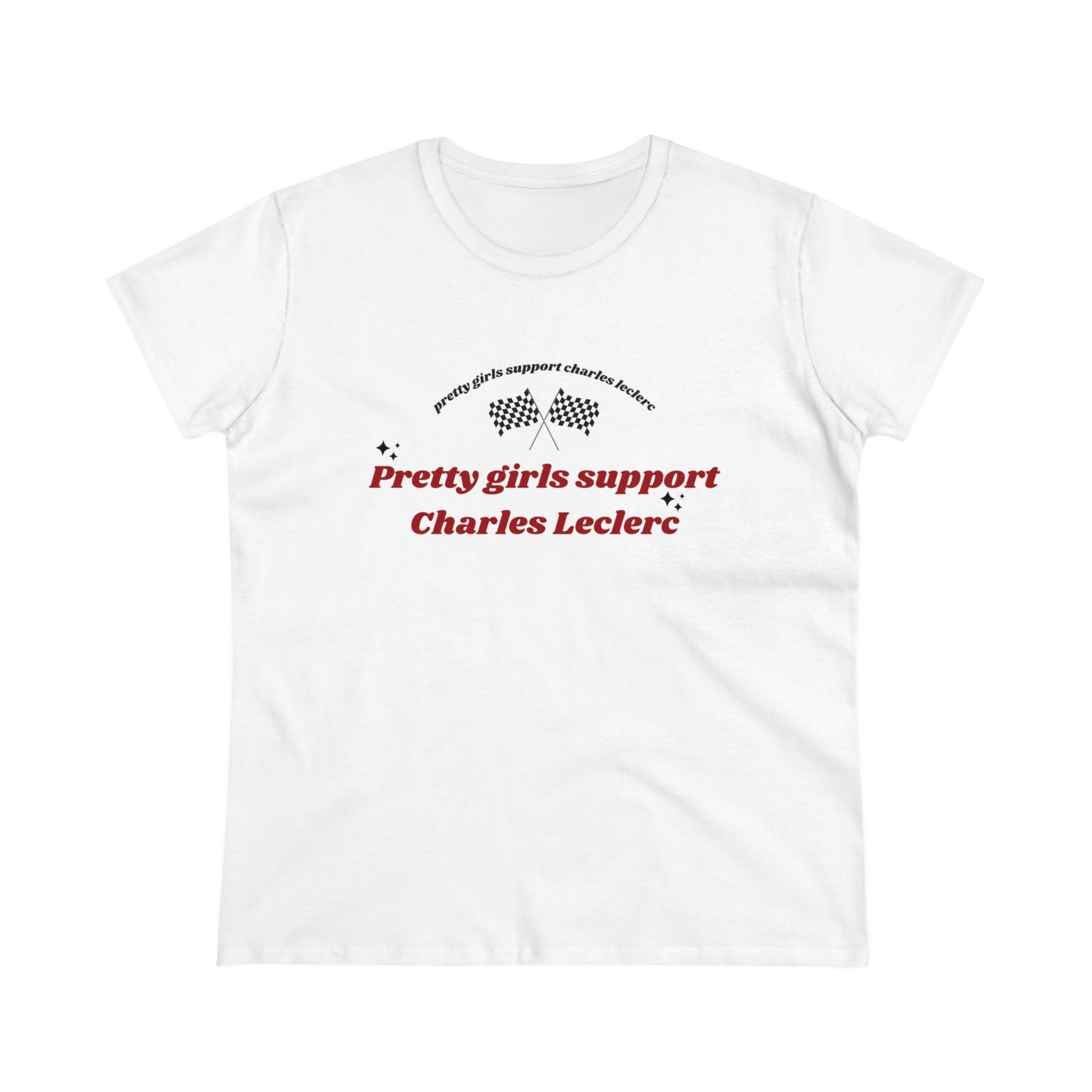 Pretty Girls Support Charles Leclerc Women's Midweight Cotton Tee