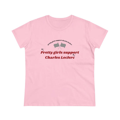 Pretty Girls Support Charles Leclerc Women's Midweight Cotton Tee